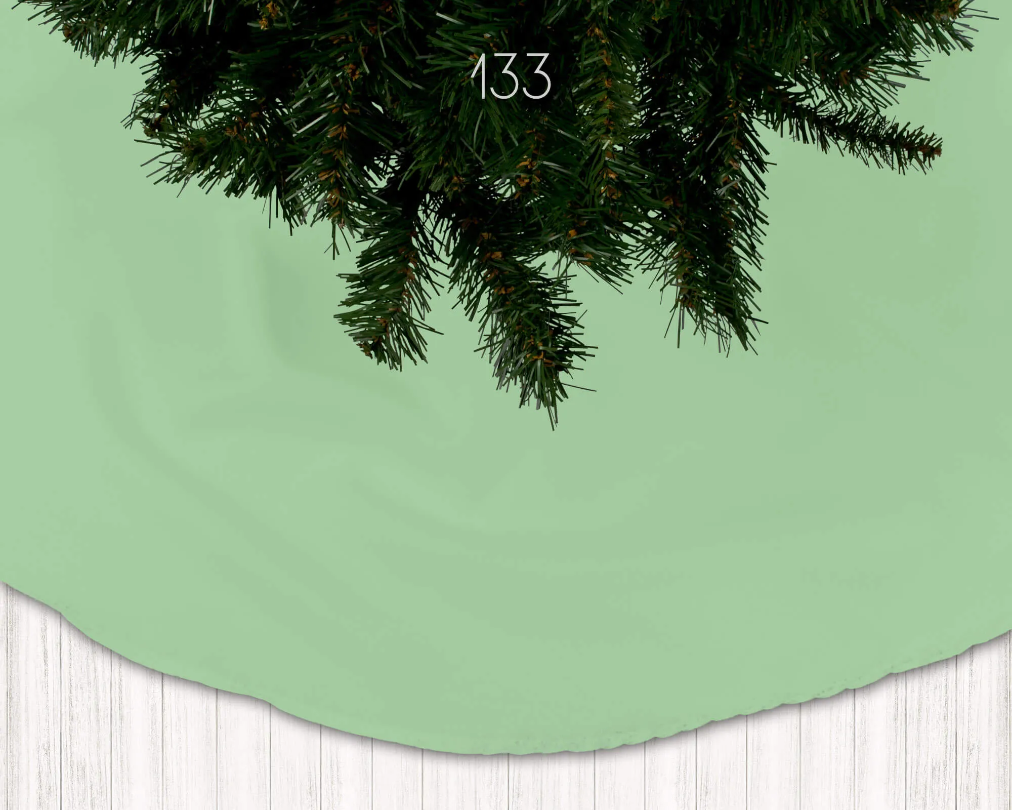 Light Mint, Prairie, Topiary, and Dark Hunter Green Holiday Christmas Tree Skirts