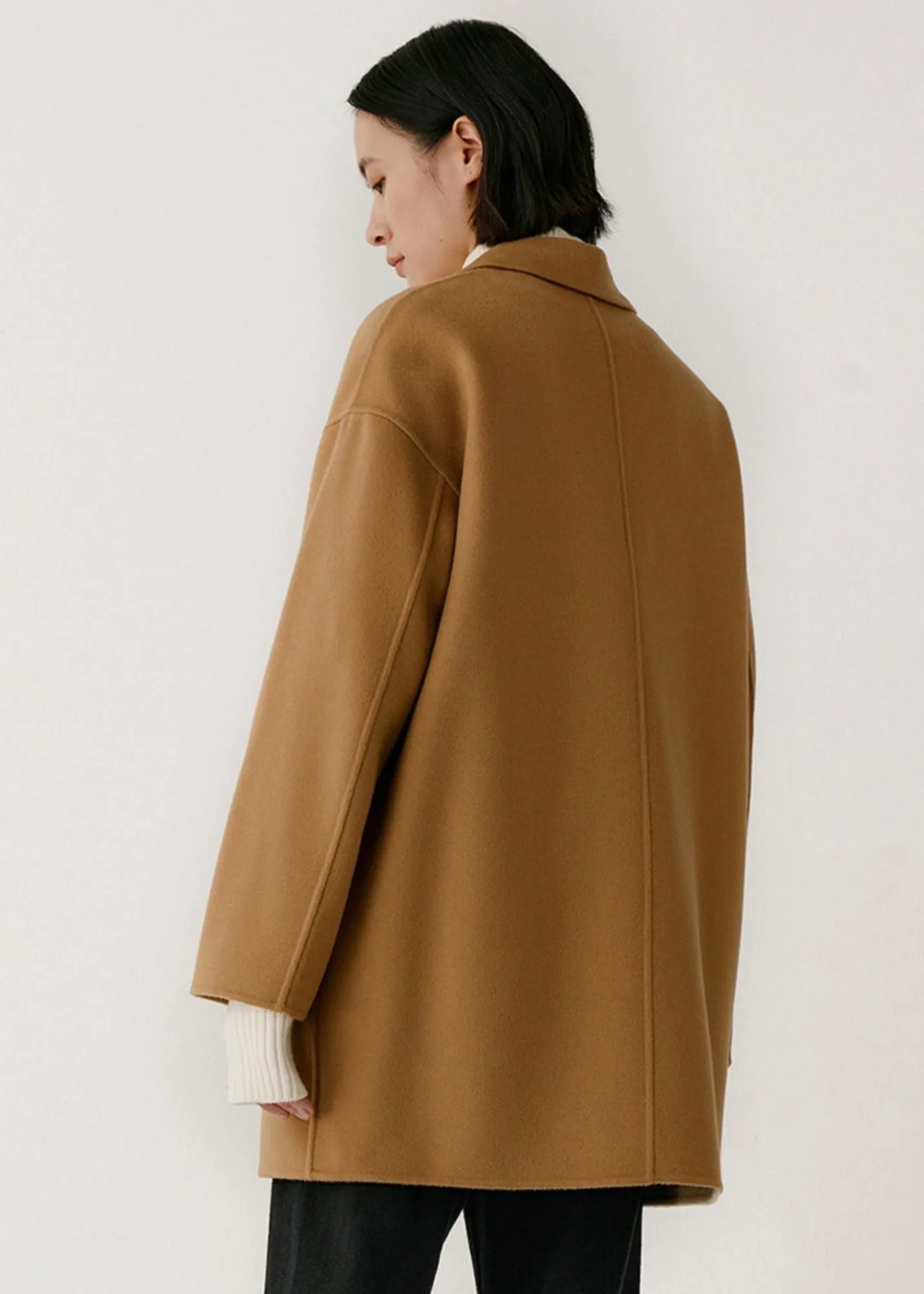 Light-Weight Wool Coat with Classic Notch Lapels