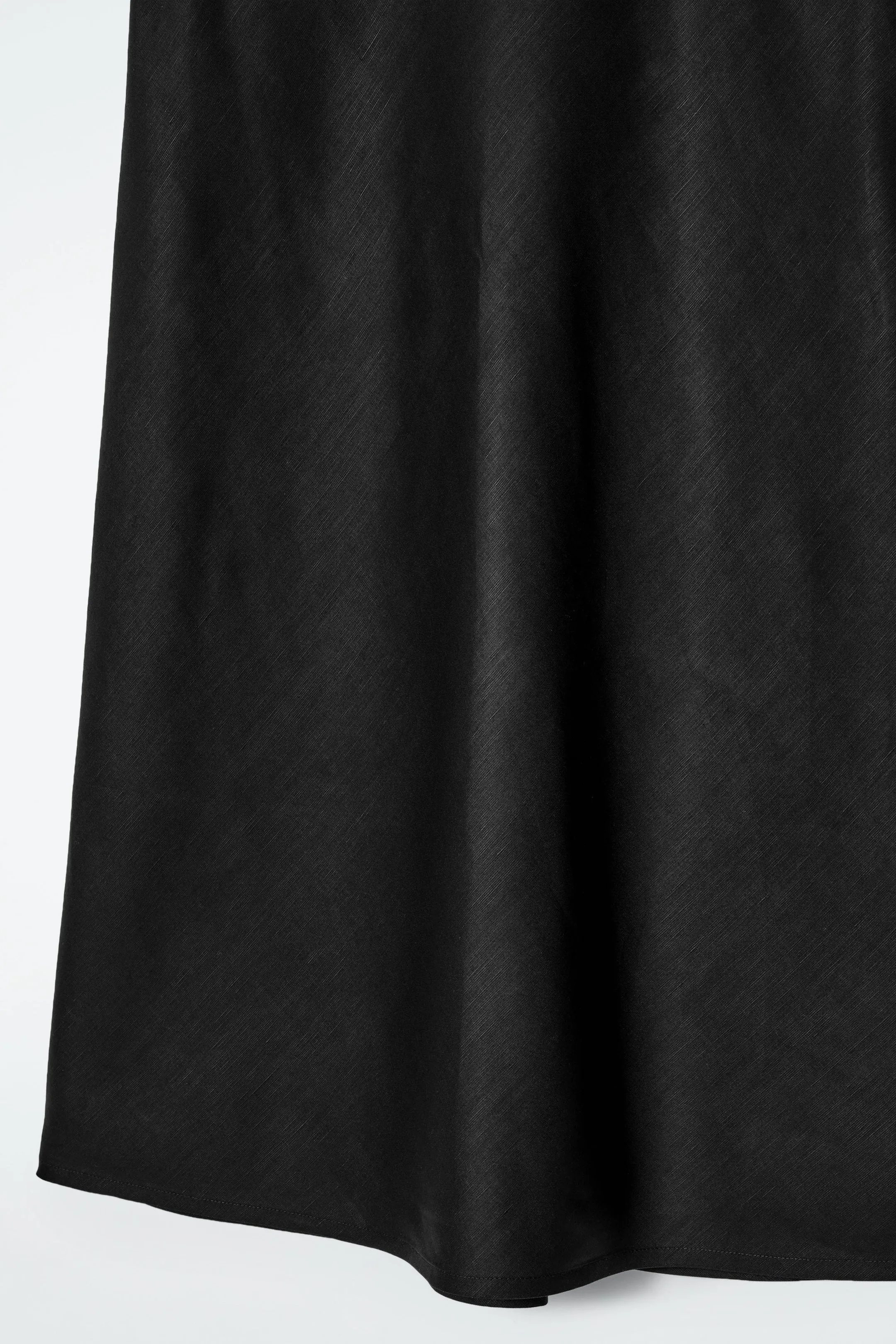 Linen-blend midi column skirt