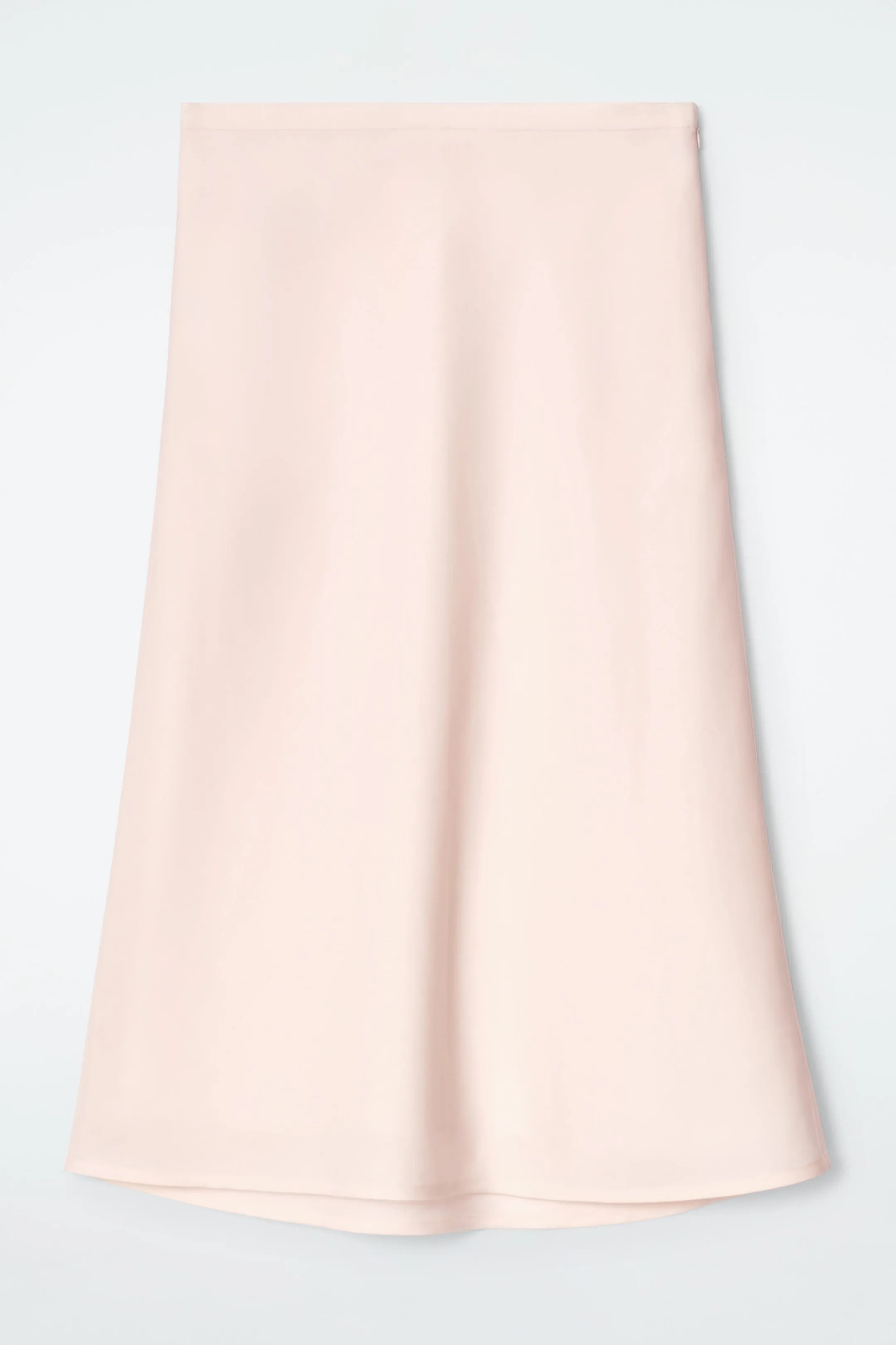 Linen-blend midi column skirt