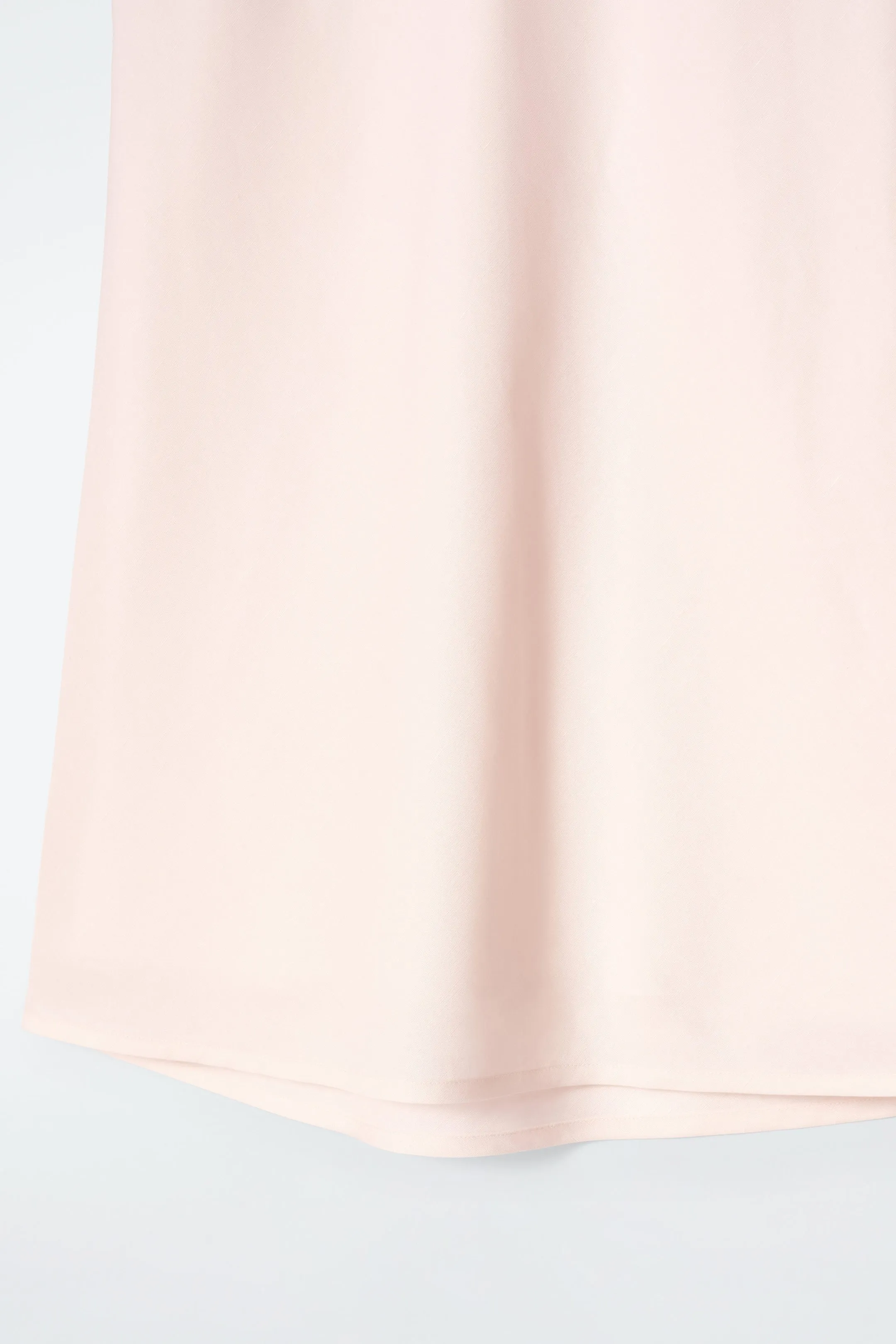 Linen-blend midi column skirt