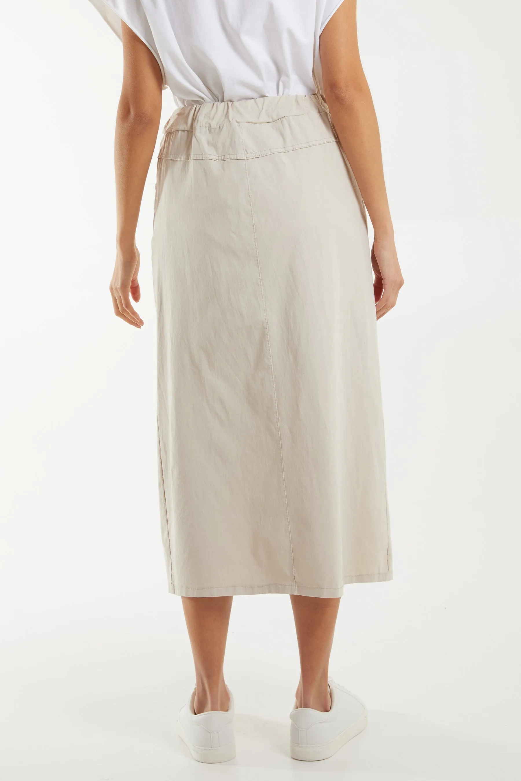Magic String Front Split Pencil Skirt