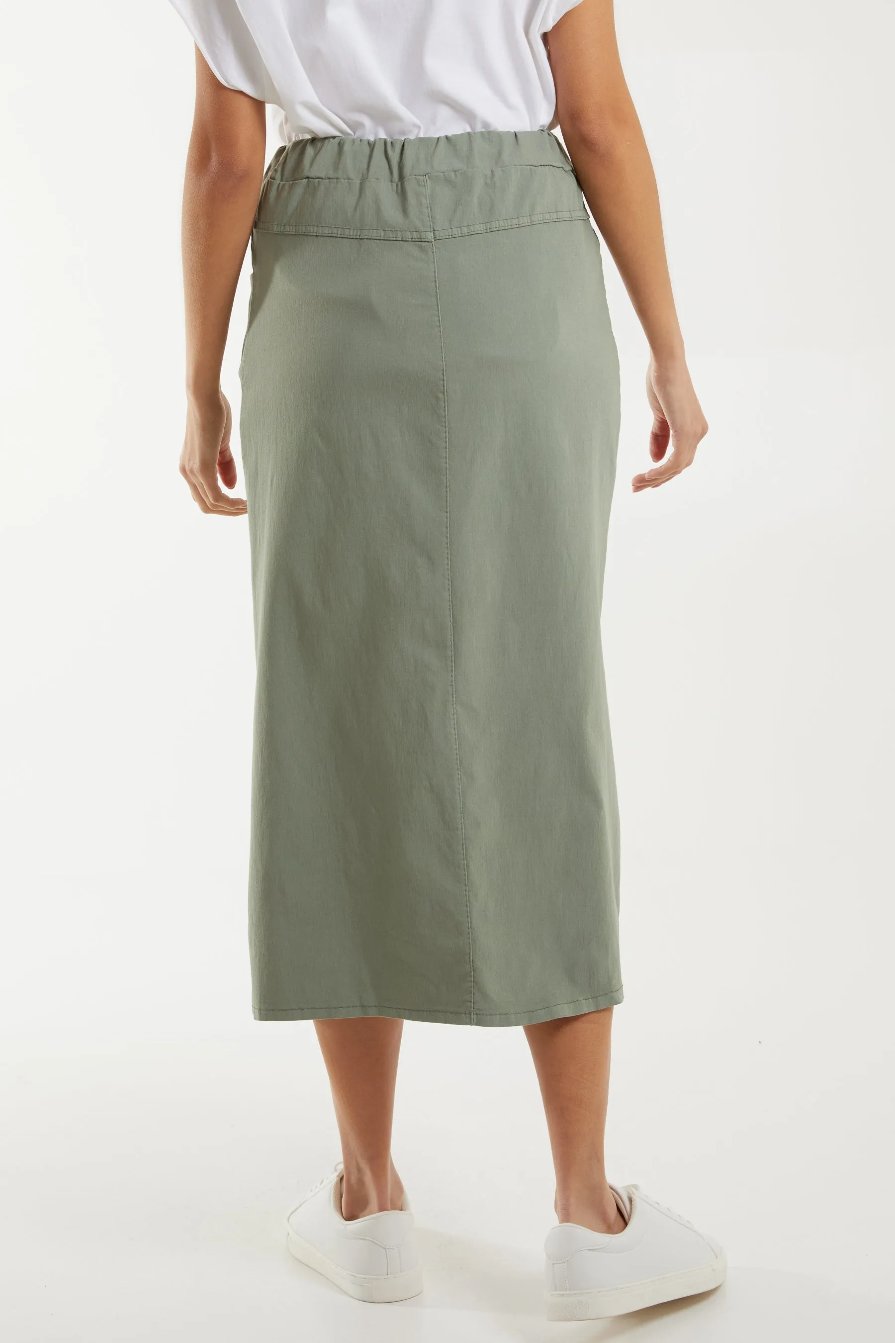 Magic String Front Split Pencil Skirt