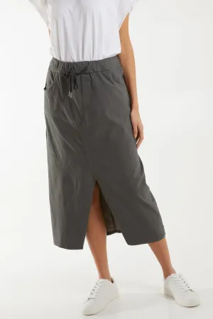 Magic String Front Split Pencil Skirt