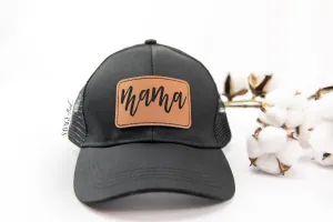 Mama Black Hat - Ponytail Back