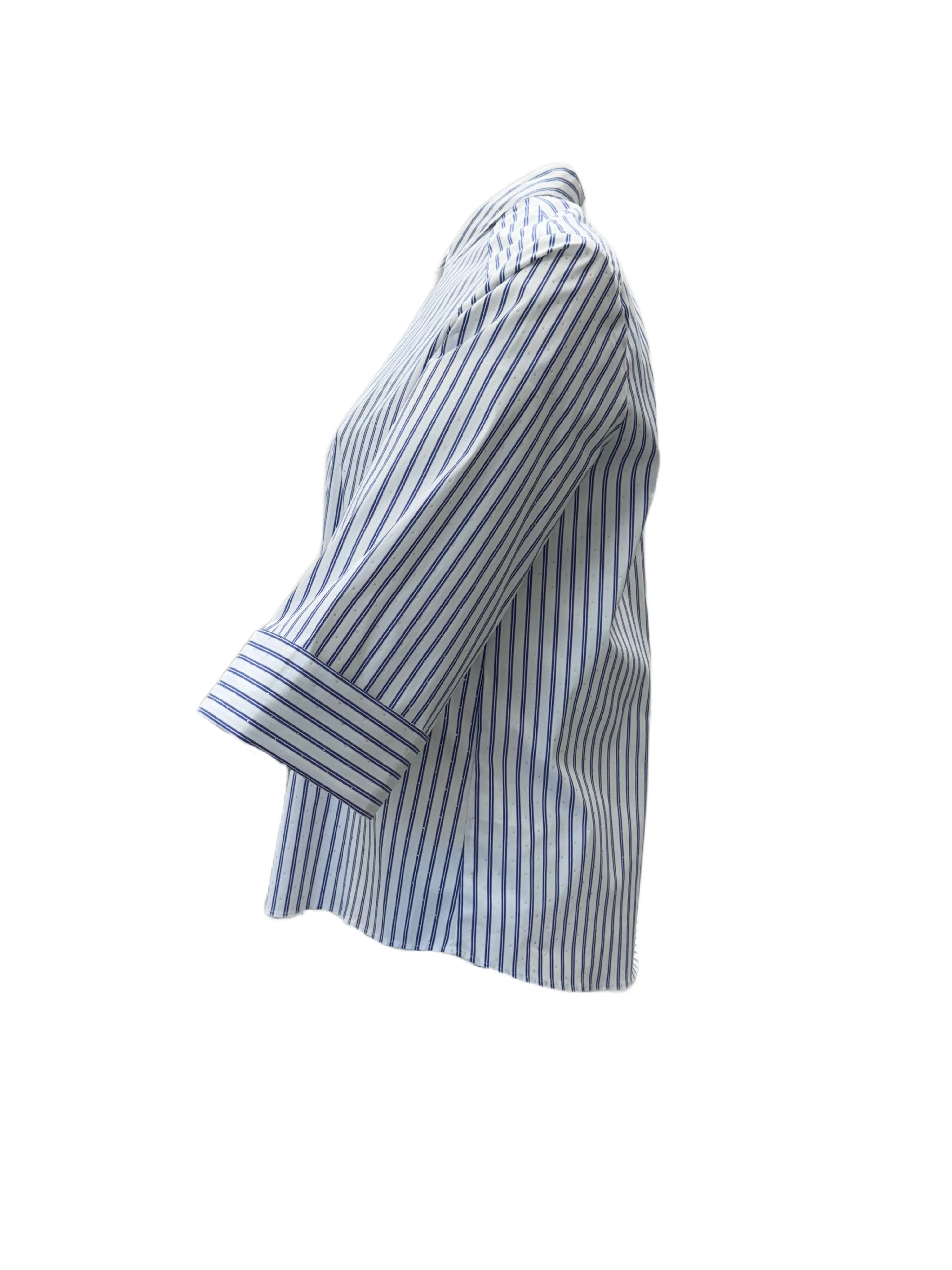 Marina Rinaldi Women's Blue Faretra Button Closure Shirt NWT