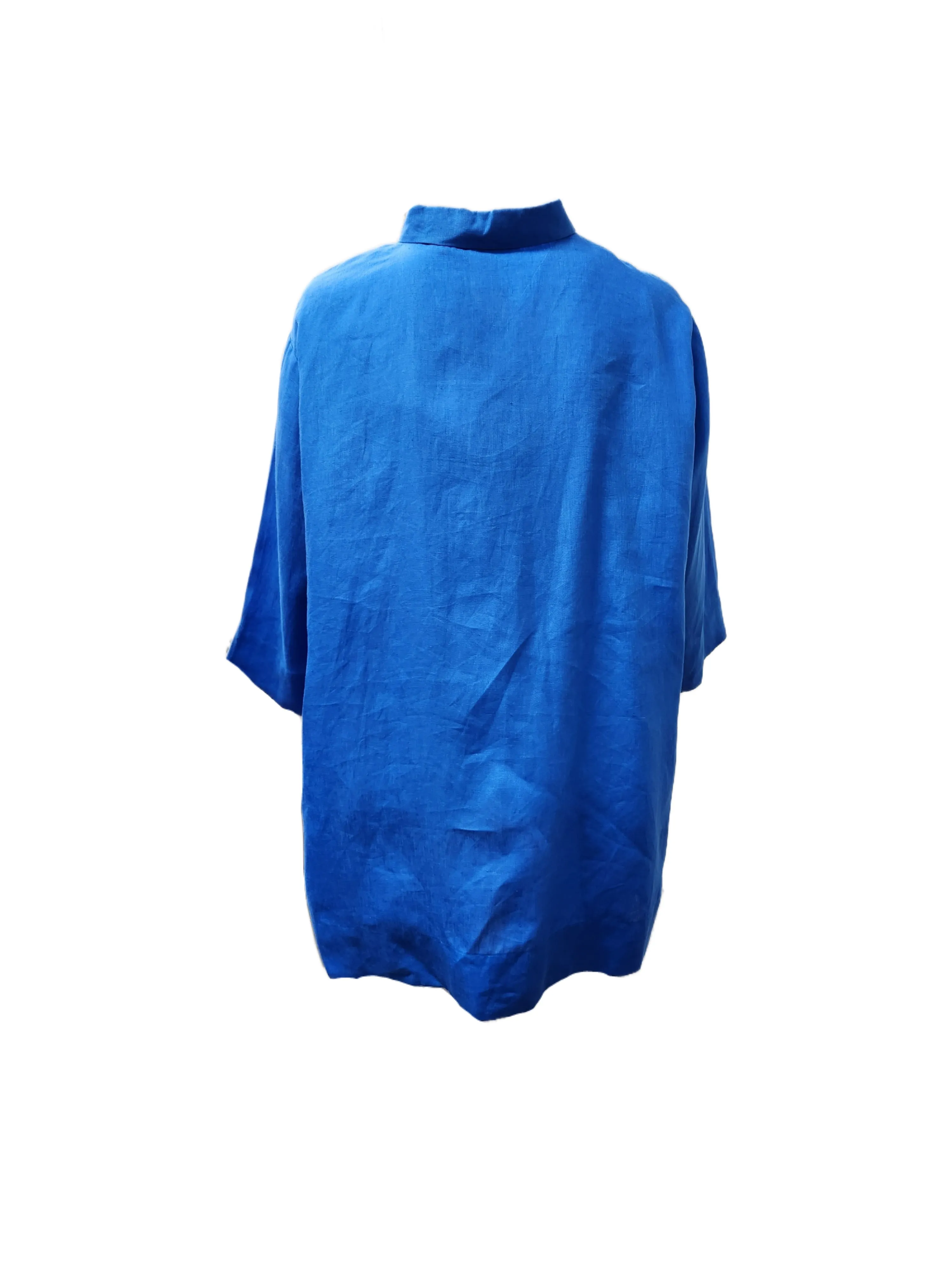 Marina Rinaldi Women's Blue Flaminia Button Front Shirt Size 24W/33 NWT