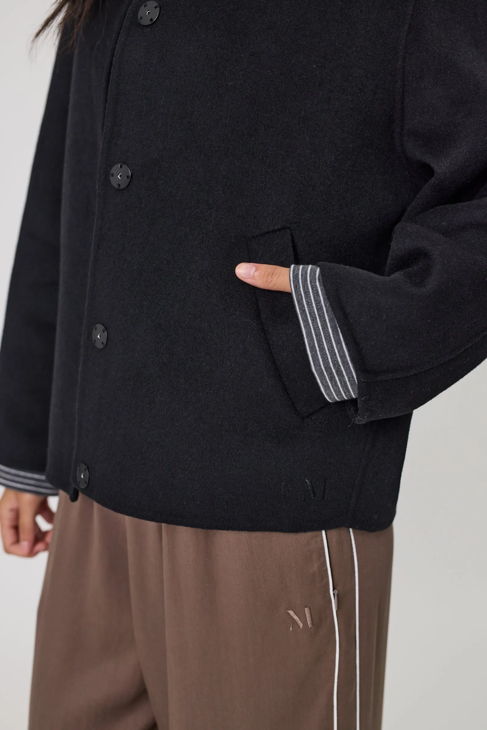 Marlow Annex Wool Bomber - Black