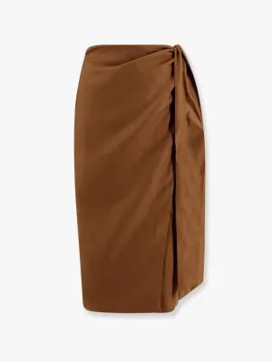 Max Mara Tequila Linen And Silk Twill Pencil Skirt