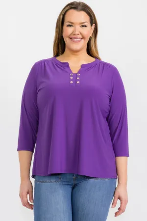 MEDALLION BUTTON HENLEY SHIRT