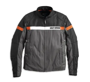 Men's Amalgam Textile Triple Vent System Riding Jacket - Colorblocked - Blackened Pearl