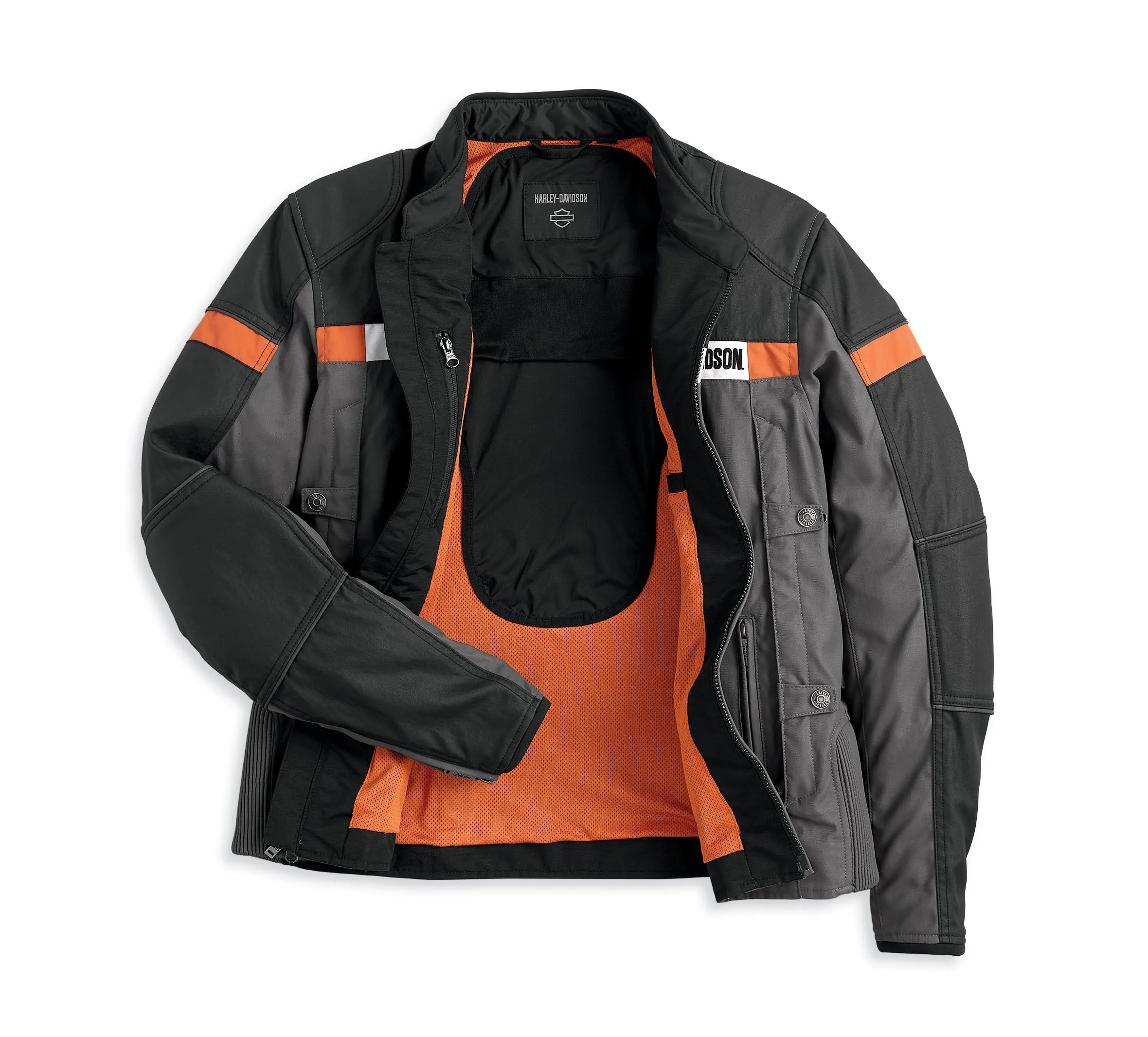 Men's Amalgam Textile Triple Vent System Riding Jacket - Colorblocked - Blackened Pearl