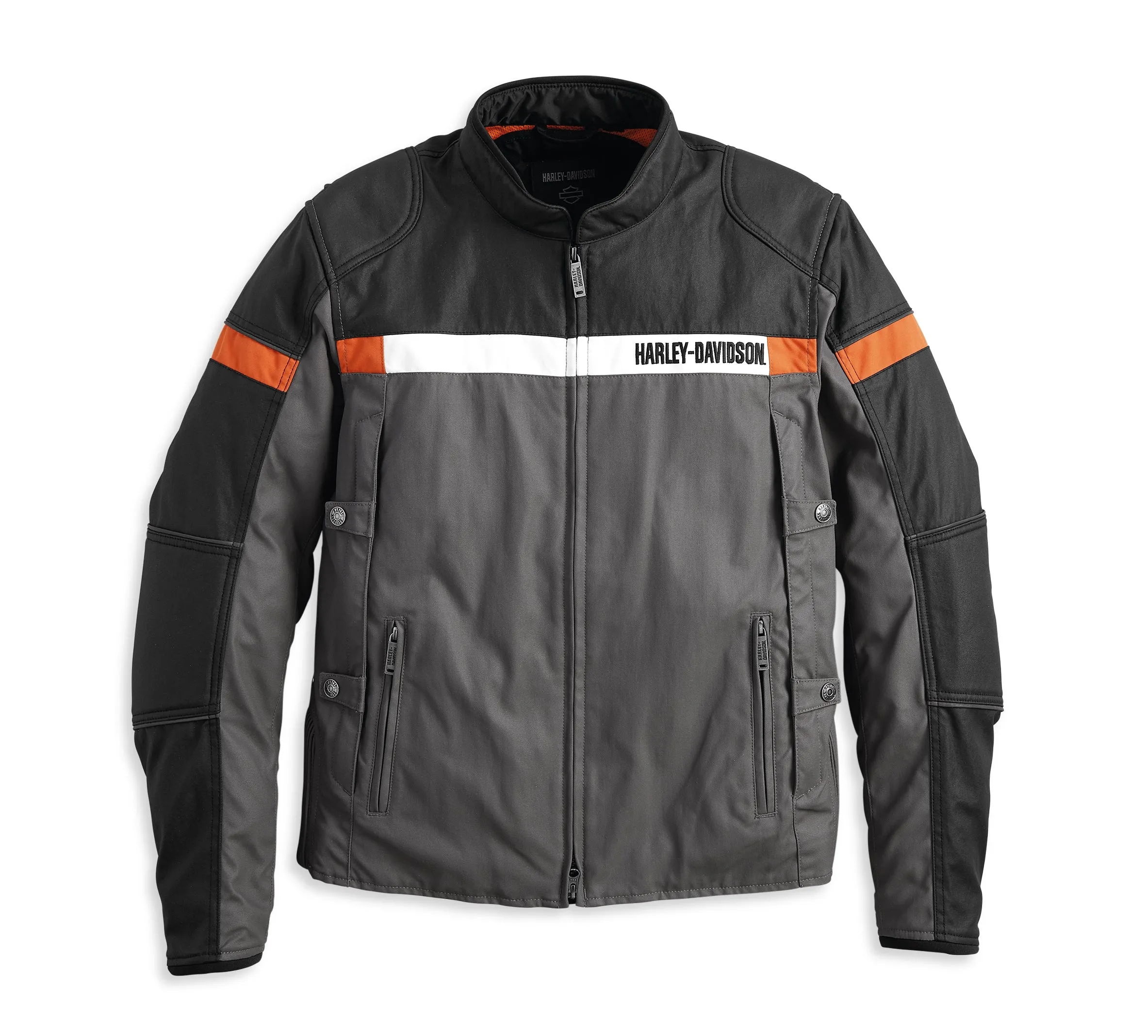 Men's Amalgam Textile Triple Vent System Riding Jacket - Colorblocked - Blackened Pearl