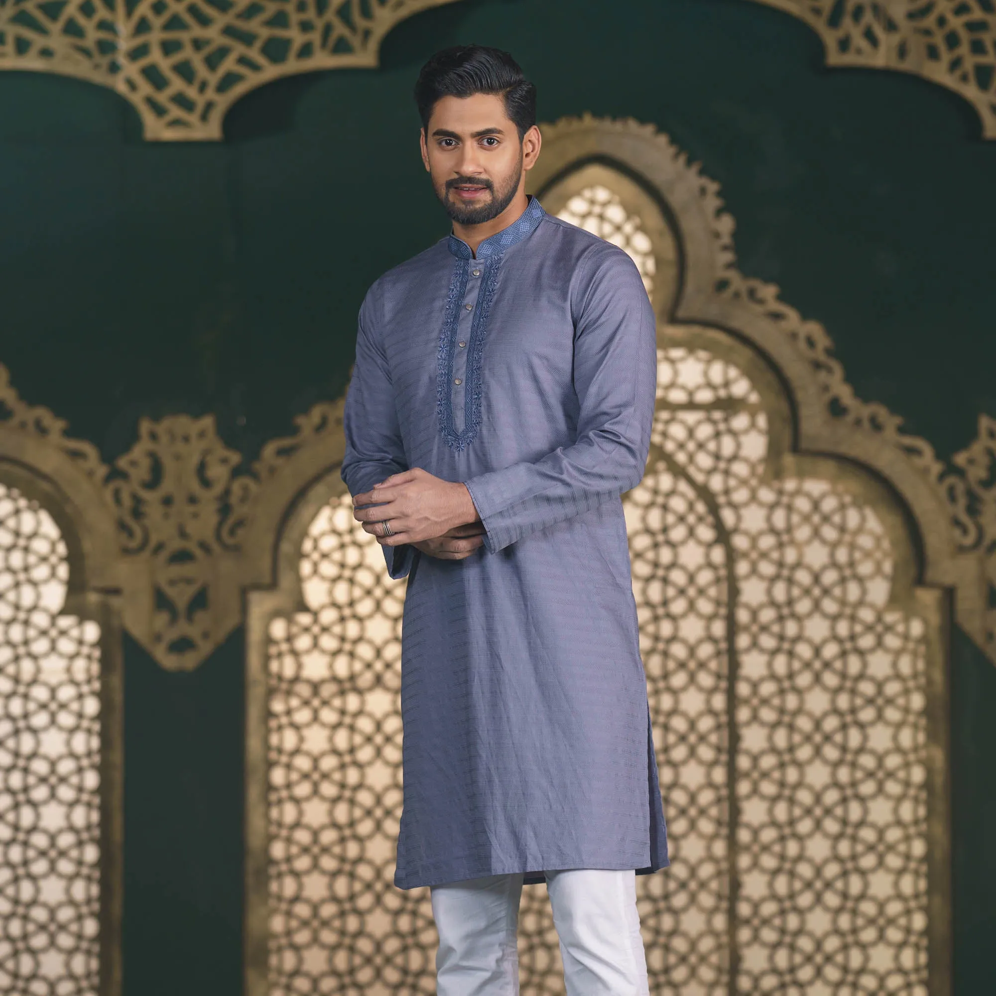 Mens Ash Traditional Panjabi