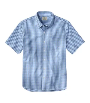 Men's Comfort Stretch Performance Shirt, Short Sleeve, Slightly Fitted, Plaid