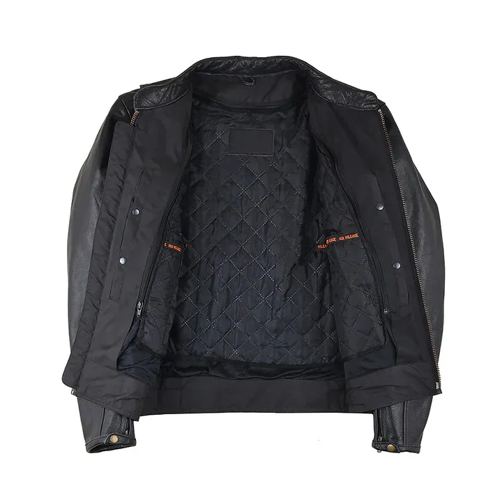 Men's Premium Leather Conceal Carry Moto Jacket