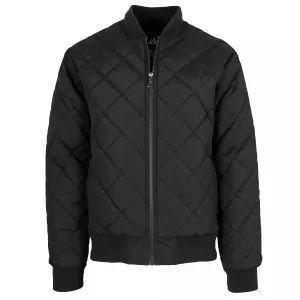 Men's Quilted Bomber Jacket in Black