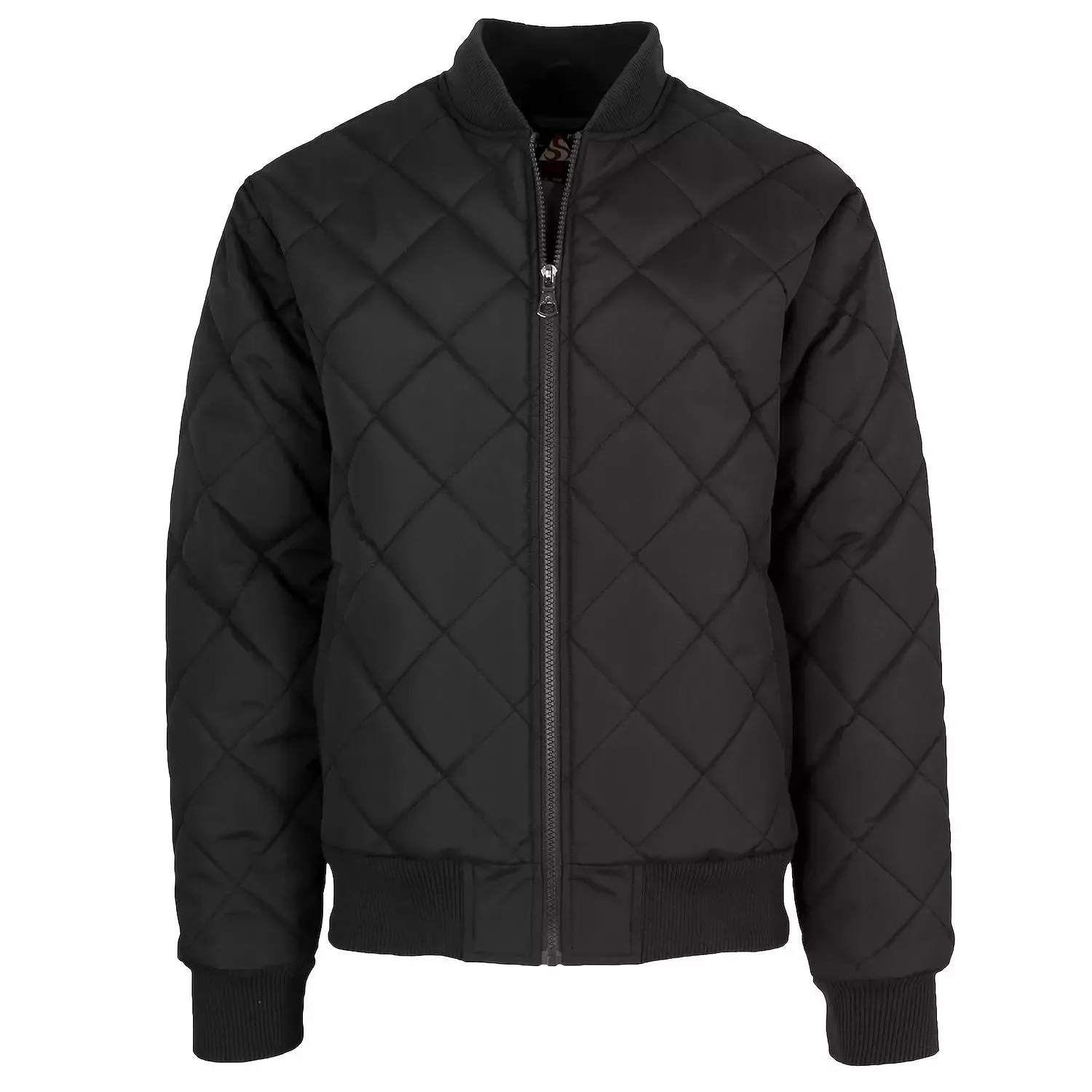 Men's Quilted Bomber Jacket in Black
