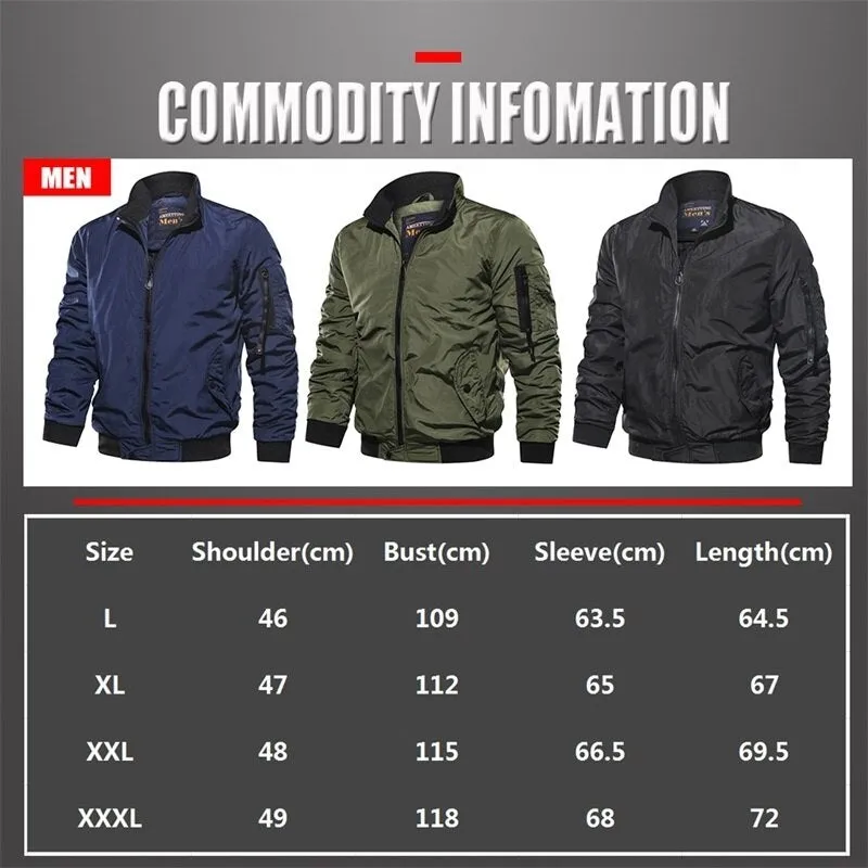 Men's Spring Autumn Military Coats Fashion Army Casual Outerwear
