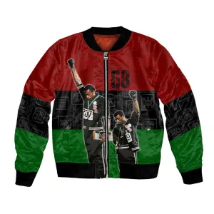 Mexico City 1968 African American Bomber Jacket Black Power Salute DT02
