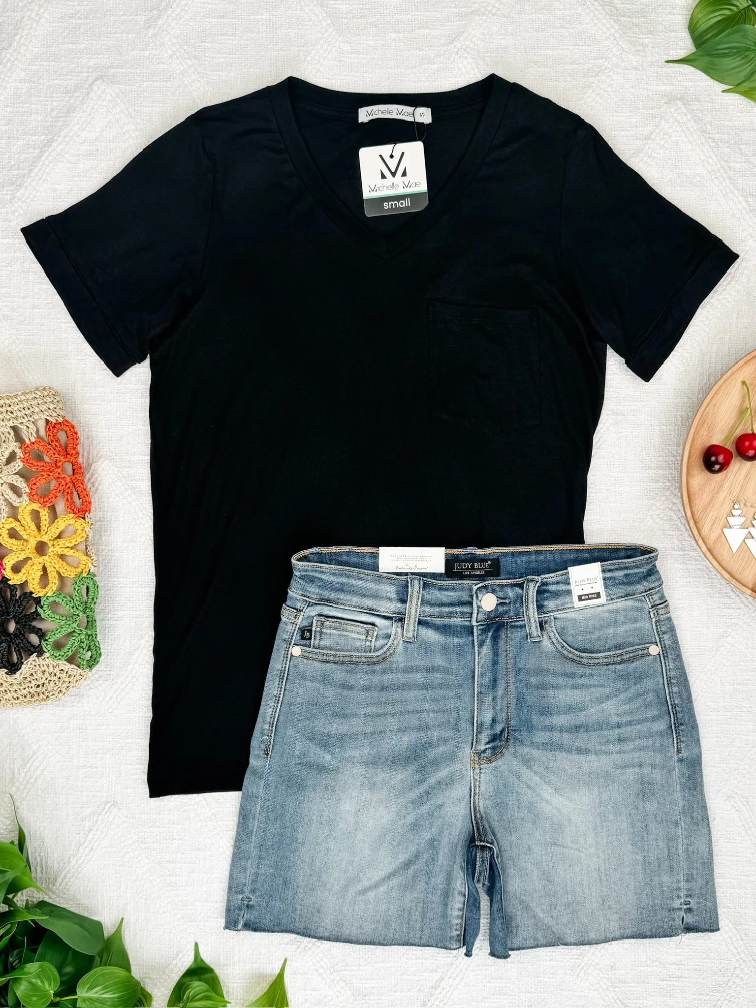 Michelle Mae Black Sophie Pocket Tee Top