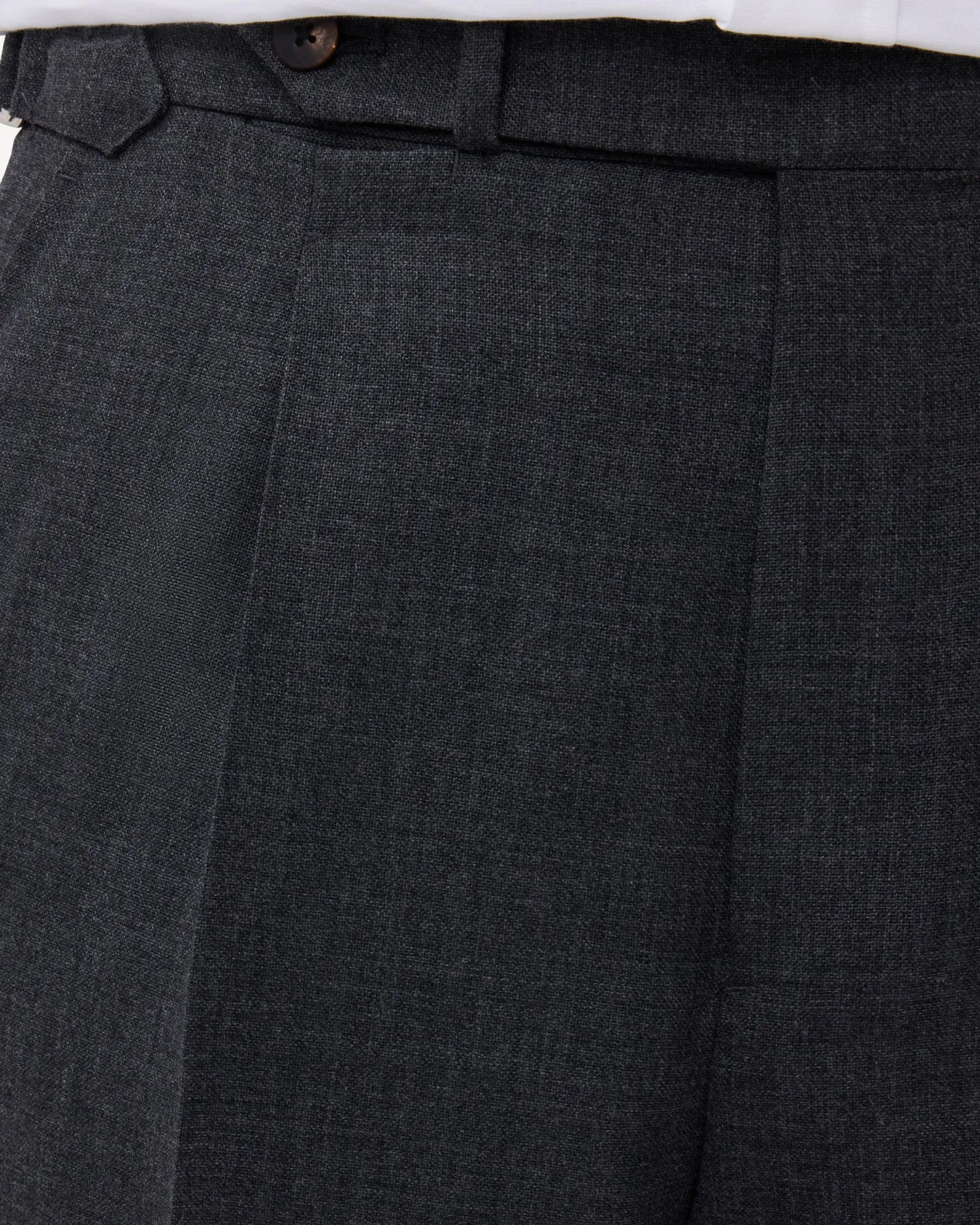 Mid Grey Single Pleat Tropical Wool Trousers
