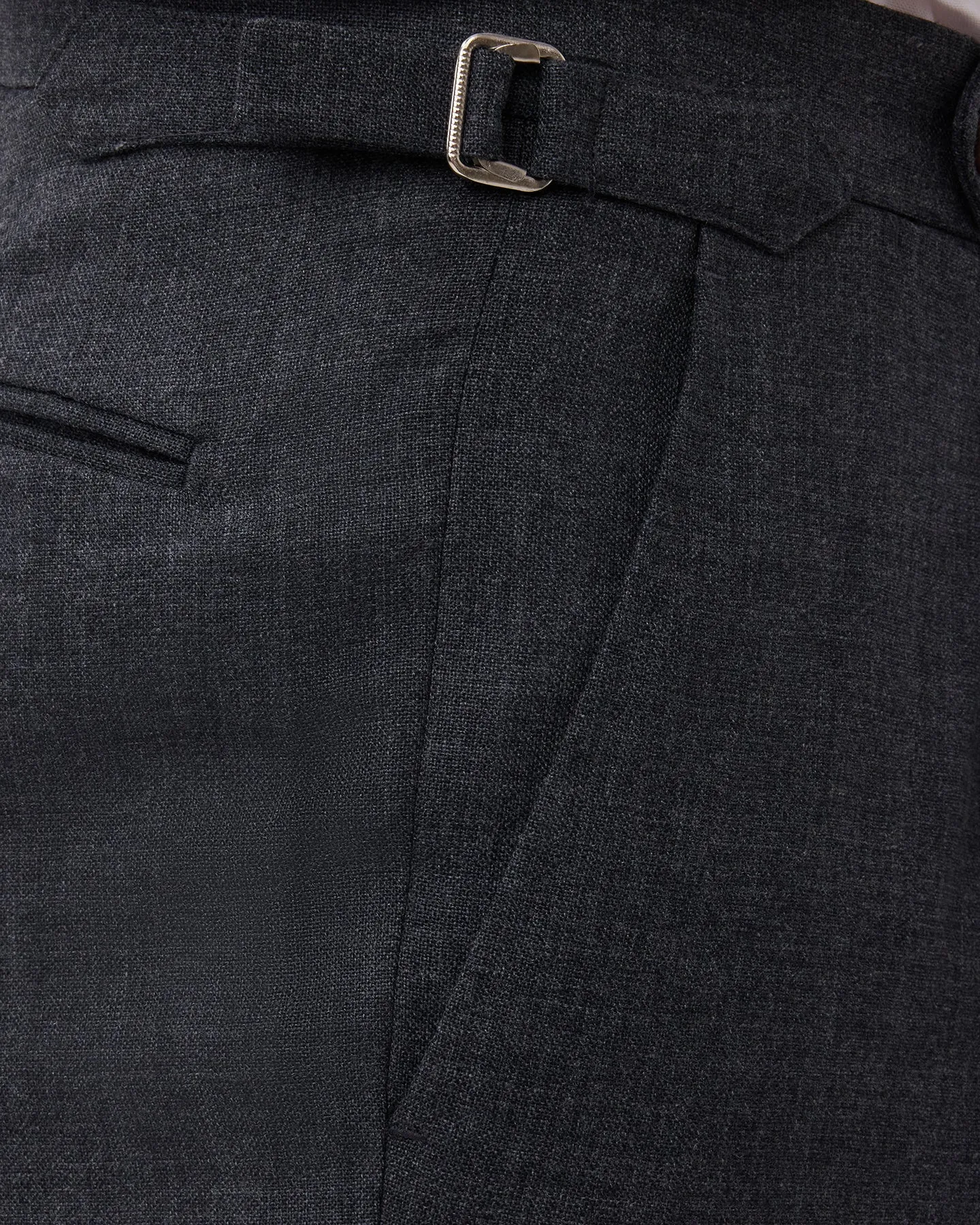 Mid Grey Single Pleat Tropical Wool Trousers