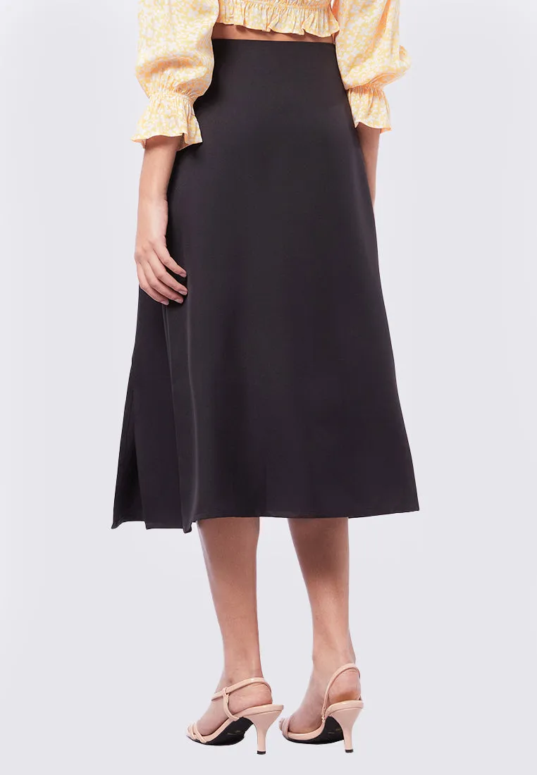 Midi Skirt with Slit Details