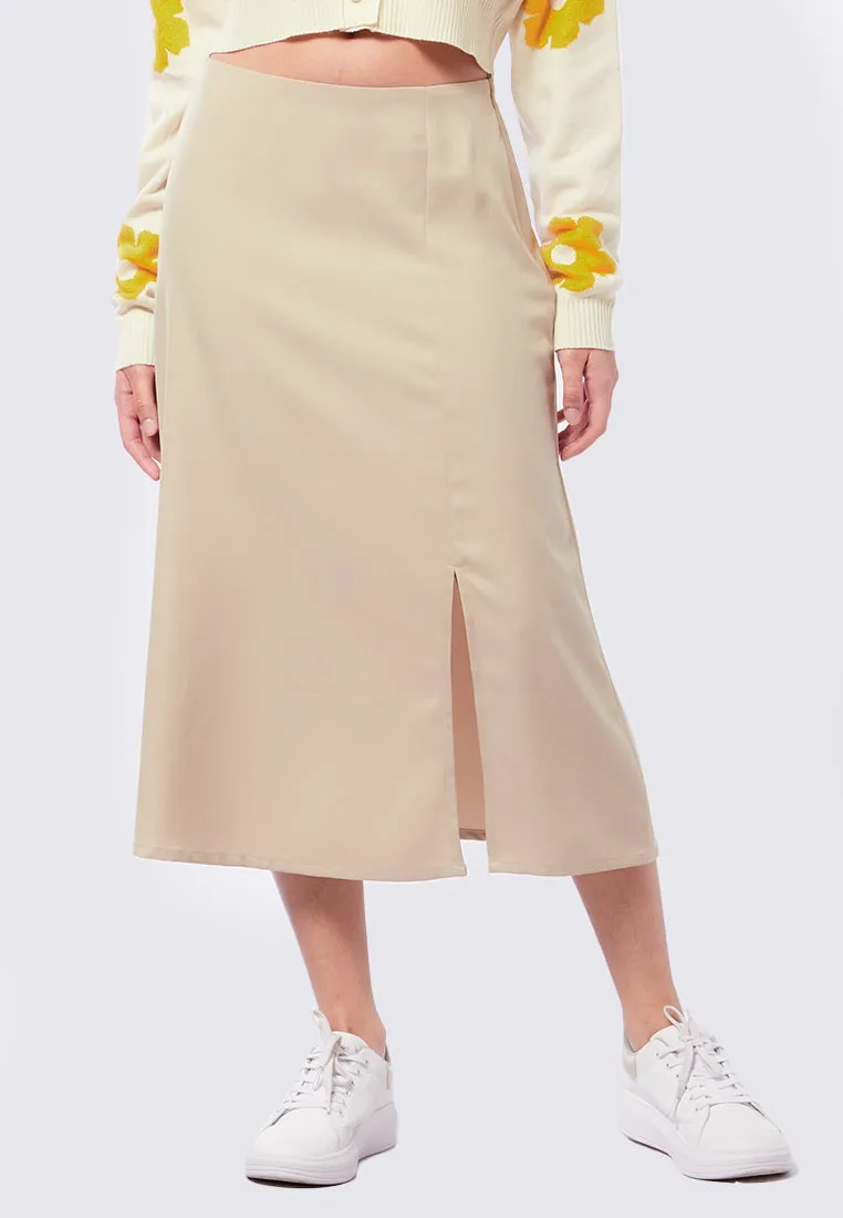 Midi Skirt with Slit Details