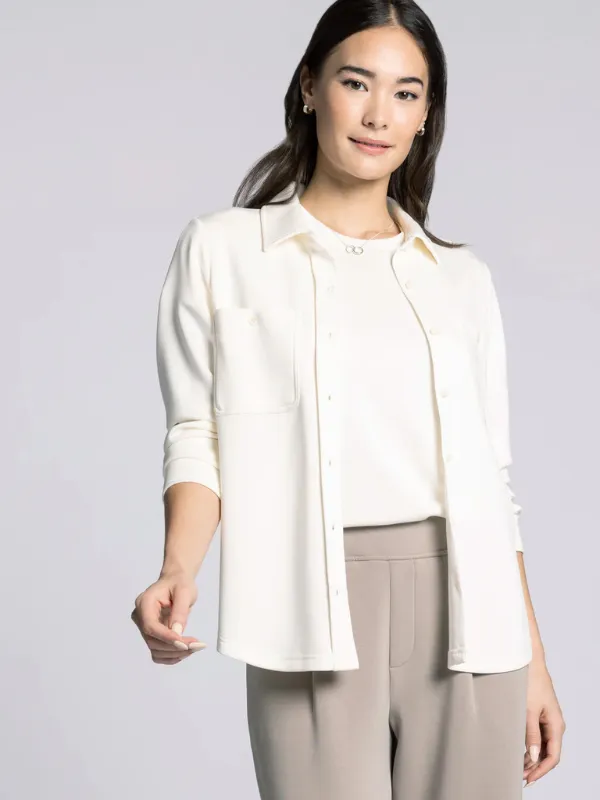 Mildred Scuba Button Up Shirt - White