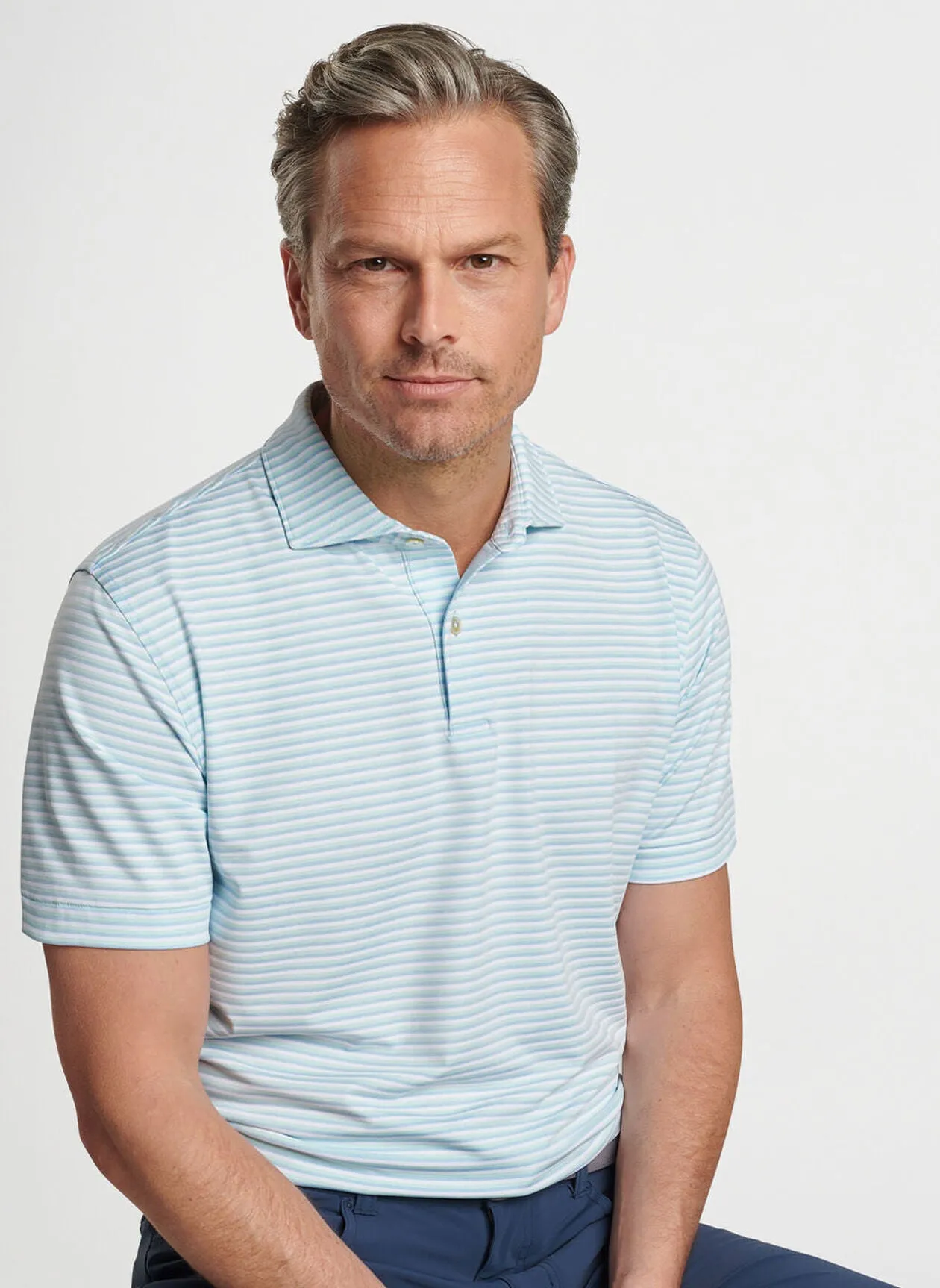 Milton Performance Jersey Polo (Blue Frost)