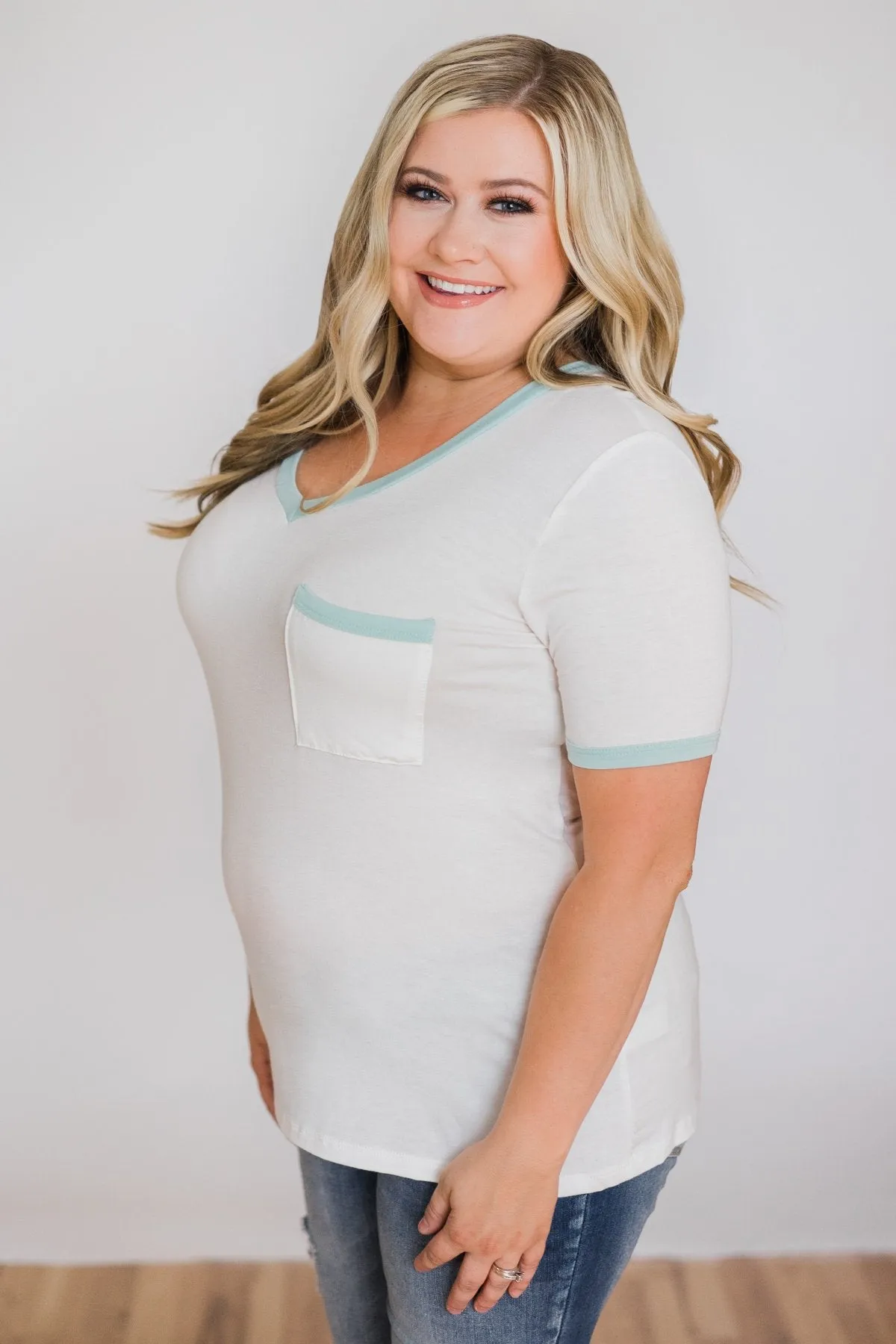 Mint Trim Pocket Top