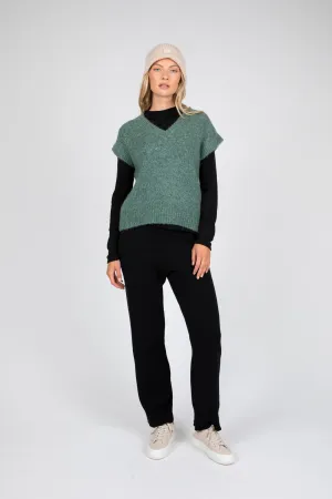 Mist V-Neck Vest - Olive Marle