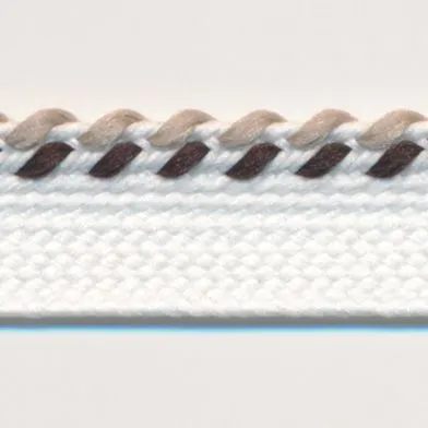 Mix Stitch Piping #02 White & Coffee Brown & Olive Gray