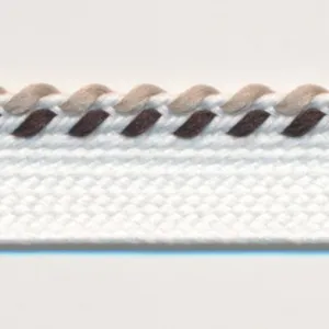 Mix Stitch Piping #02 White & Coffee Brown & Olive Gray