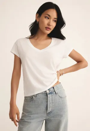 Modern V-Neck Tee-White