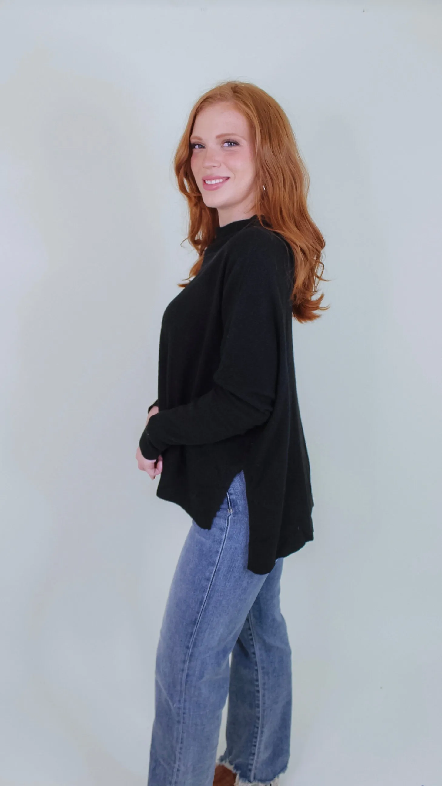 Nadine Long Sleeve Top - Black