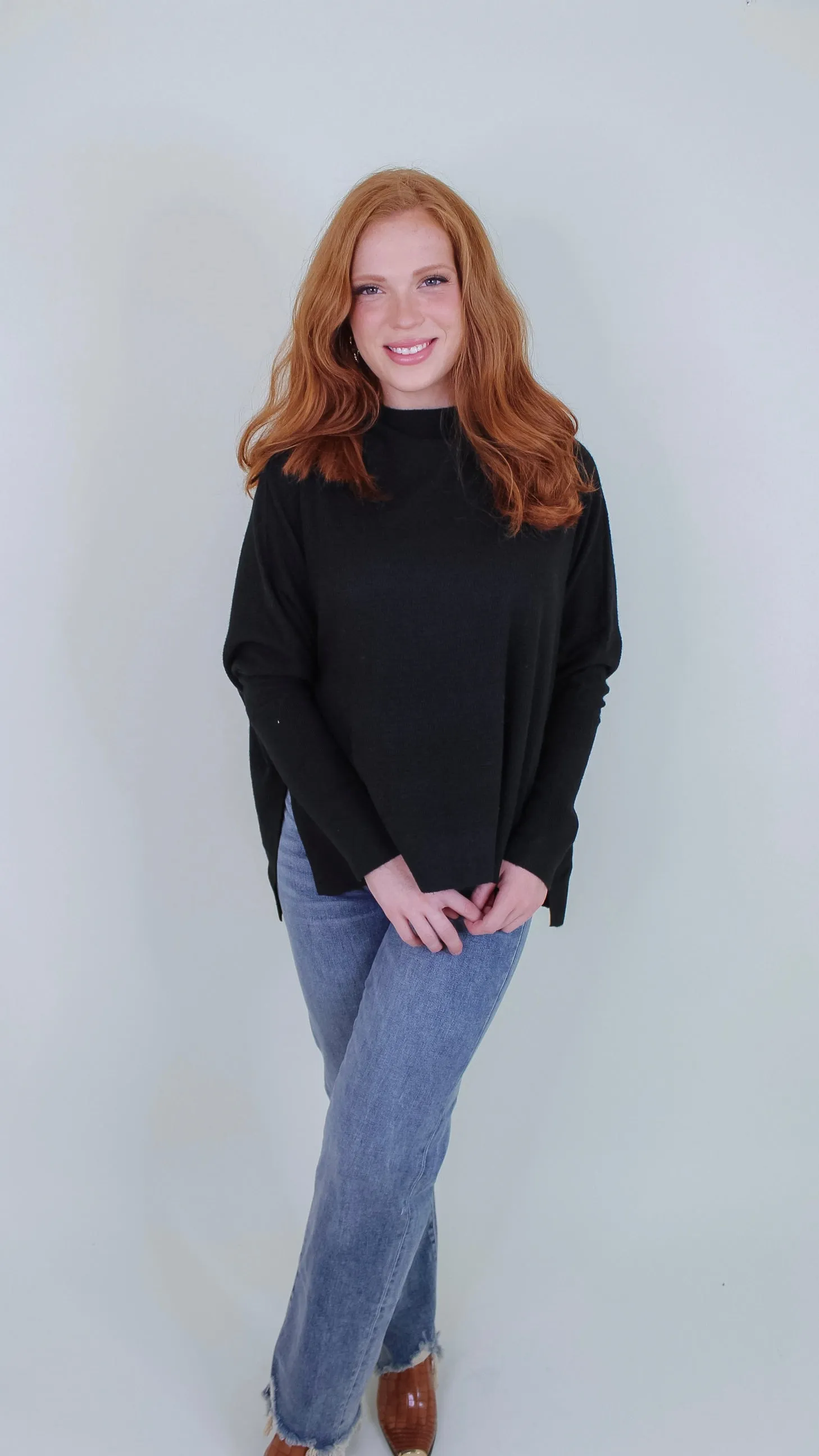 Nadine Long Sleeve Top - Black