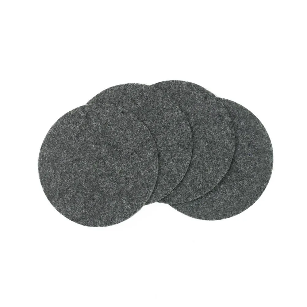 Natural Gray Felt Coasters - 4" Diameter, 4 Pieces