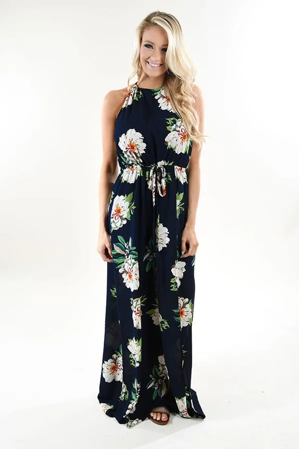 Navy Oasis Floral Maxi Dress