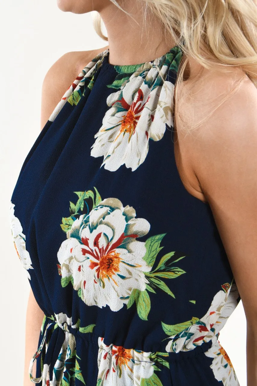 Navy Oasis Floral Maxi Dress