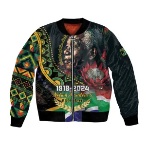 Nelson Mandela Birthday Bomber Jacket Leader of the Nation LT01