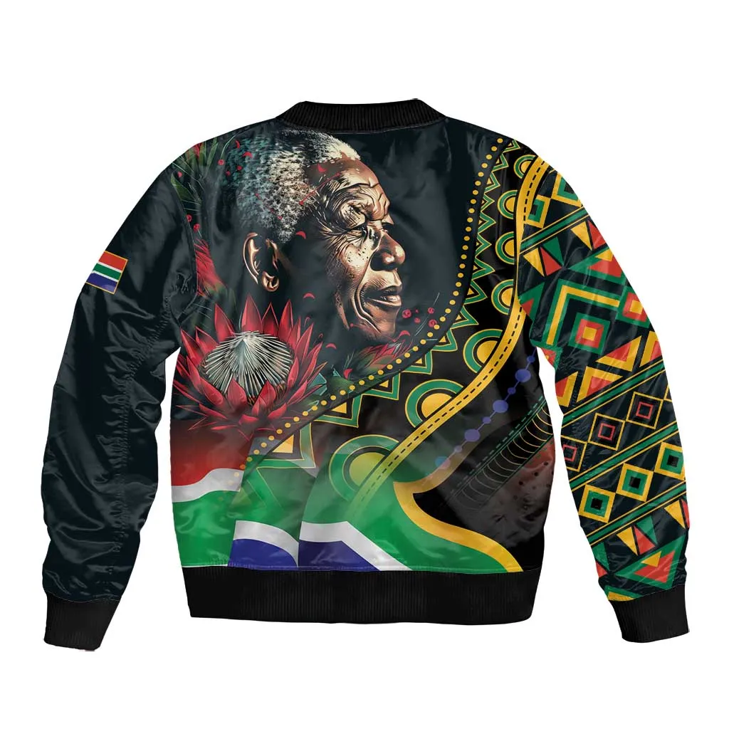 Nelson Mandela Birthday Bomber Jacket Leader of the Nation LT01