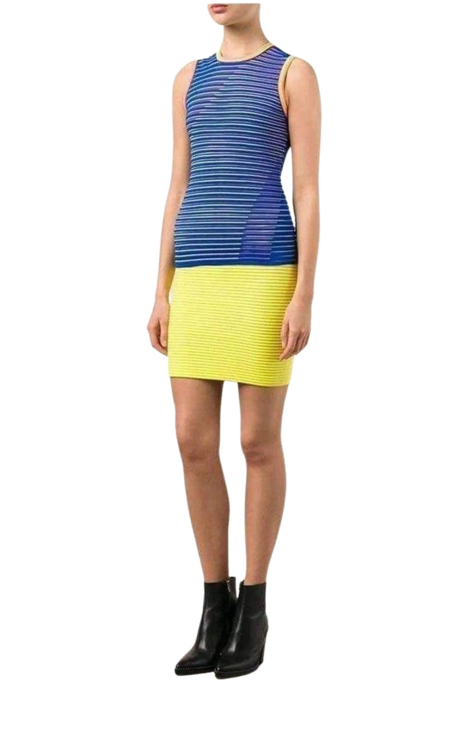 Neon-Yellow Cycling Pencil Skirt