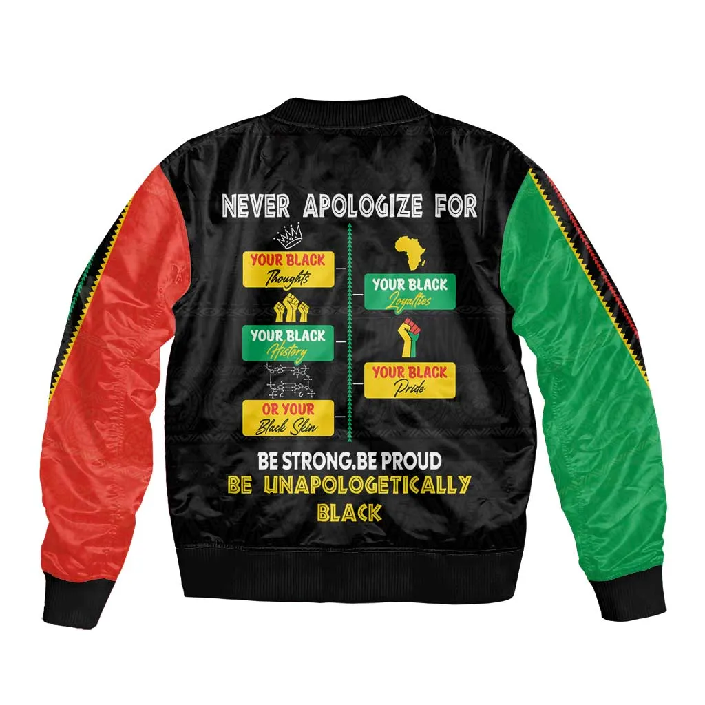 Never Apologize For Your Pride Bomber Jacket African Black History DT02