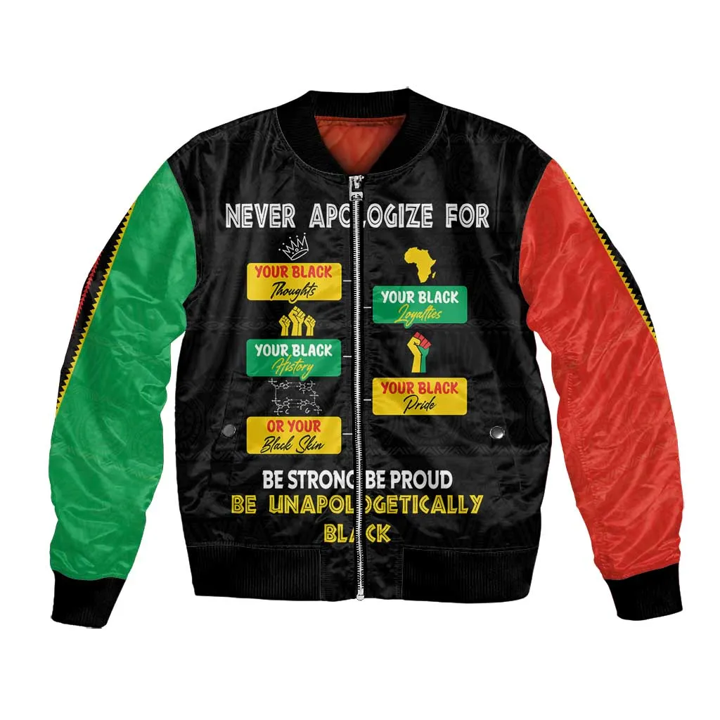 Never Apologize For Your Pride Bomber Jacket African Black History DT02