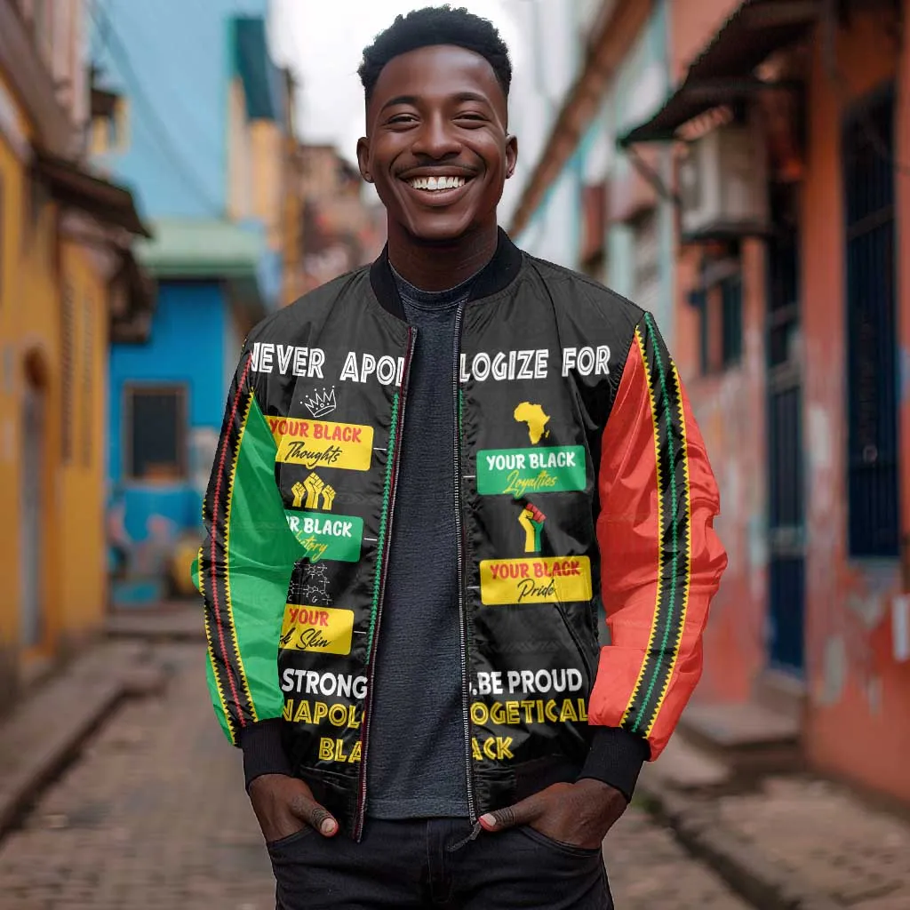 Never Apologize For Your Pride Bomber Jacket African Black History DT02