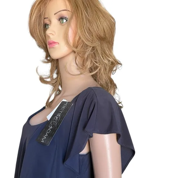 New! Betsy Adam Embelished One ShoulderBlack Dress size 6