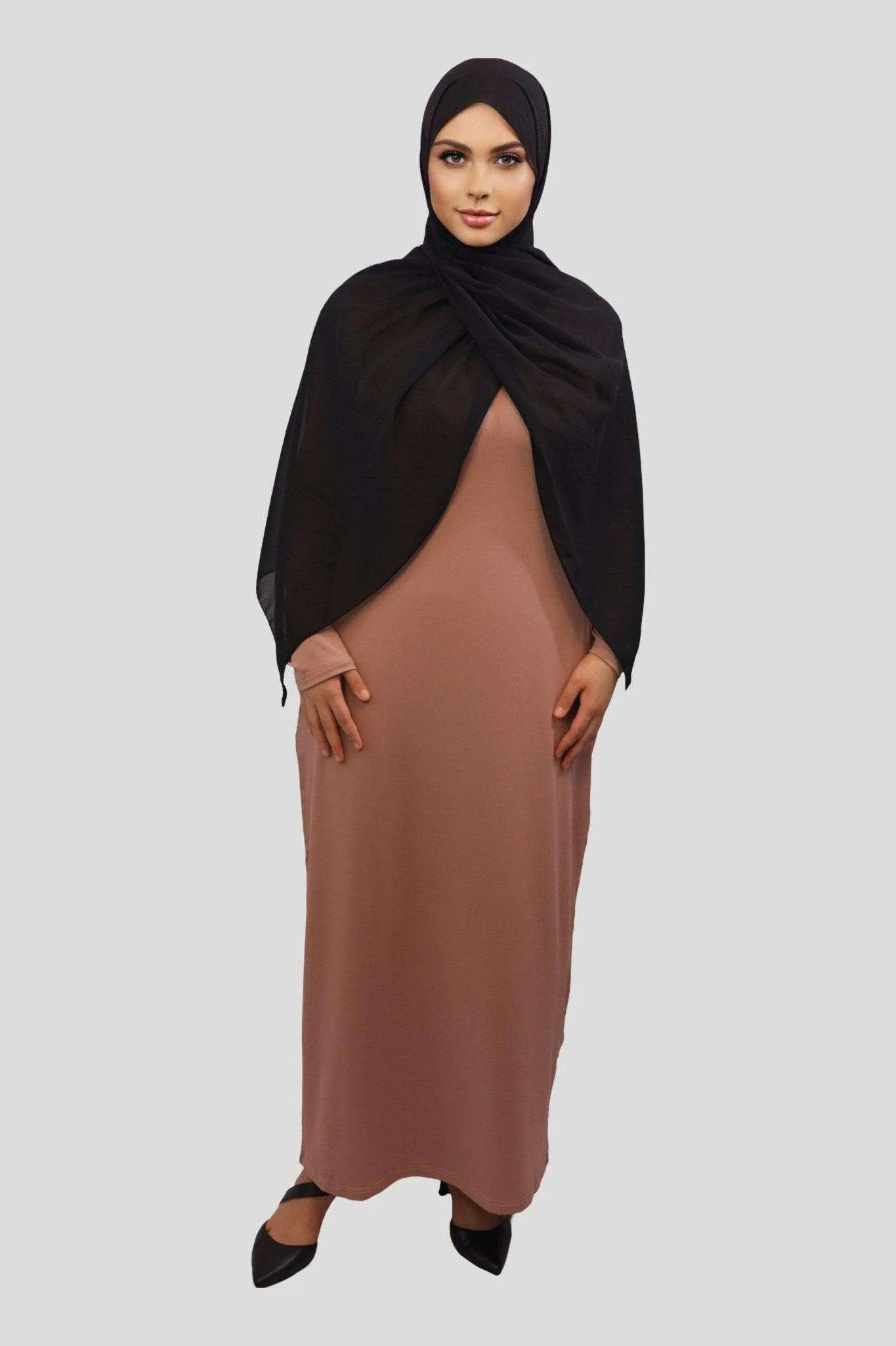 Nida Solid Bodycon Inner Maxi abaya