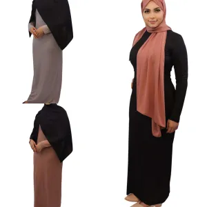 Nida Solid Bodycon Inner Maxi abaya